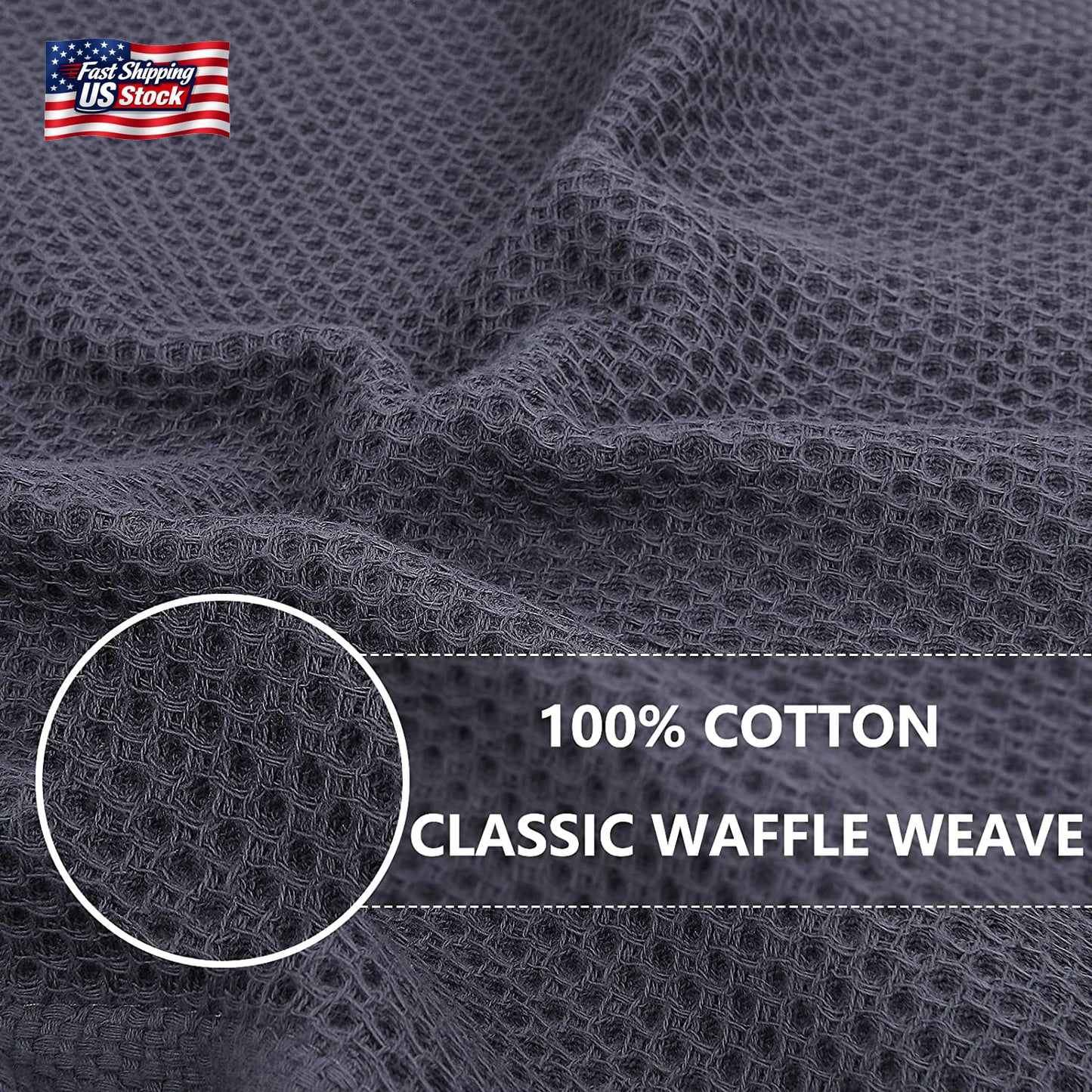100% Cotton Waffle Weave Dish Cloths Set Kitchen Towels Absorbent Quick Dry Clea