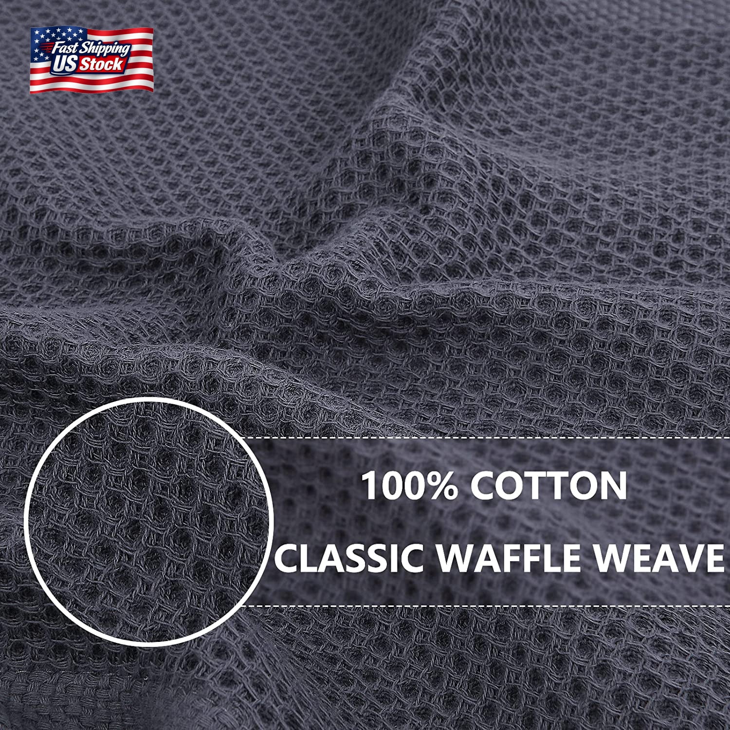100% Cotton Waffle Weave Dish Cloths Set Kitchen Towels Absorbent Quick Dry Clea