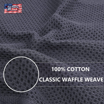 100% Cotton Waffle Weave Dish Cloths Set Kitchen Towels Absorbent Quick Dry Clea
