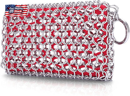 Cast Iron Scrubber Chainmail Cleaner 316L Stainless Steel Pan Pot Scrub Pad