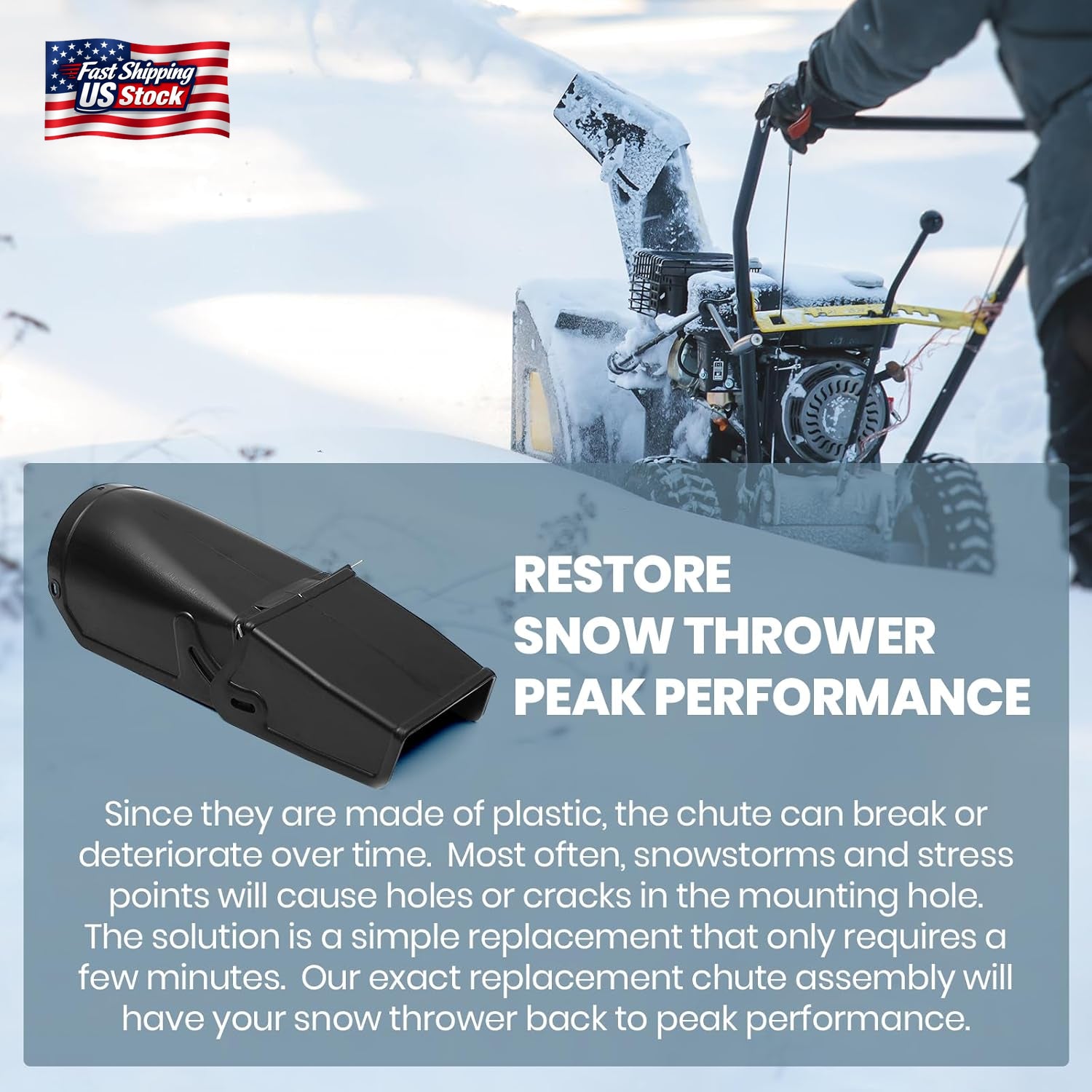 AR-PRO 762222MA Chute Assembly Replacement for Craftsman Snow Throwers - Replace