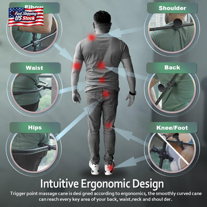 Trigger Point Massage Cane Back Neck Massager for Muscle Pain Relief Deep Tissue