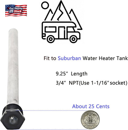2 Pack RV Water Heater Anode Rods, Anode Rod for RV Hot Water Heaters,Replacemen