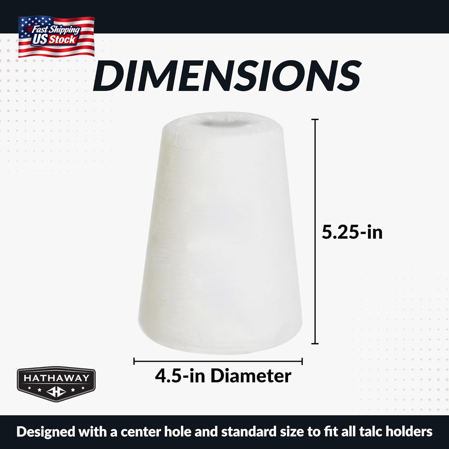 Hathaway Silver Cup Cone Talc Chalk, White