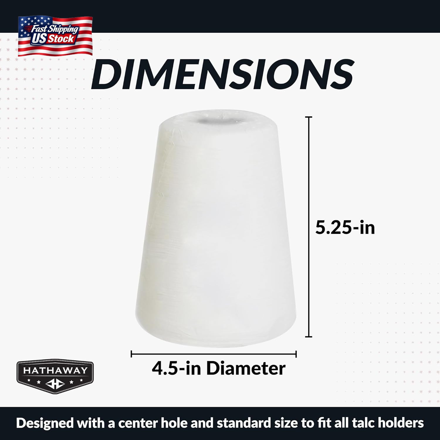 Hathaway Silver Cup Cone Talc Chalk, White