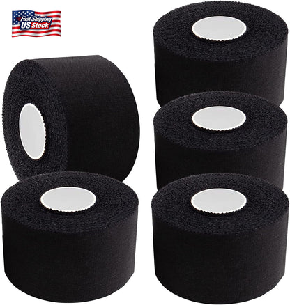 ADMITRY Athletic Tape,5 Pack Black Sports Tape,Strong Stick No Sticky Residue Fo