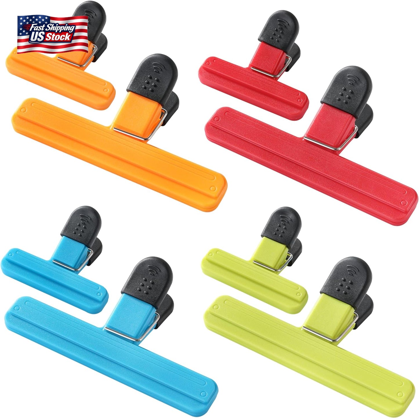 8PCS Chip Bag Clips, HIA Stylish Wide Open Bag Clips for Food Storage, Heavy Sea