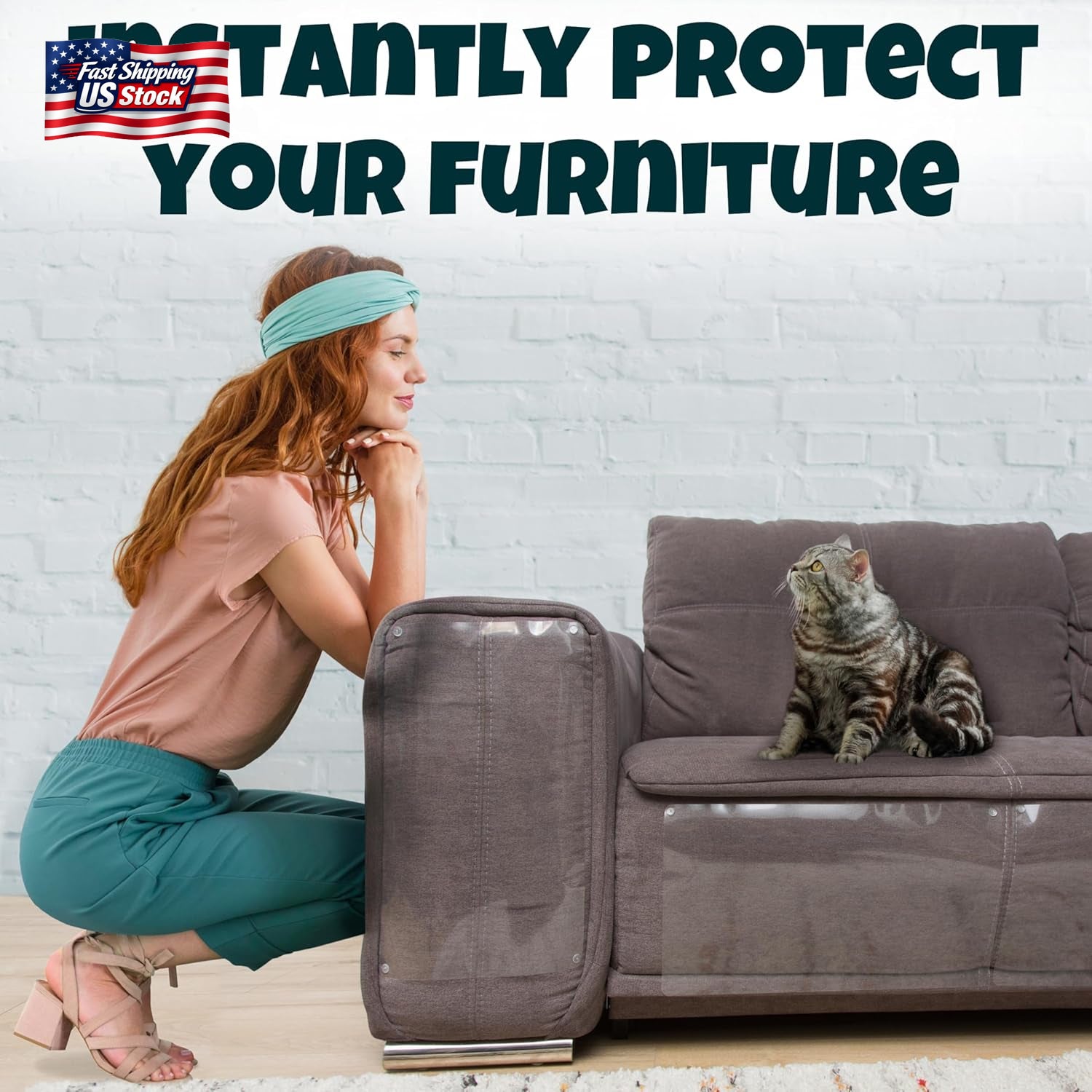 Fixzilla anti Cat Scratch Furniture Protector, 10-Pack Couch Protector from Cat
