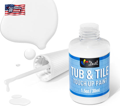 DWIL Tub and Tile Paint, White Touch up Paint for Porcelain, Scratches, Cracks A