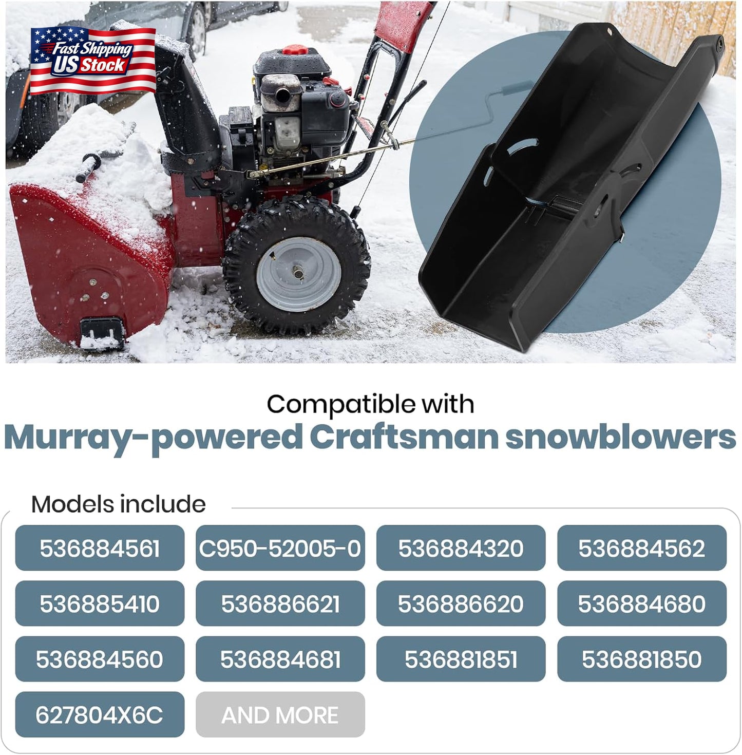 AR-PRO 762222MA Chute Assembly Replacement for Craftsman Snow Throwers - Replace
