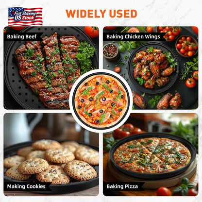 Casaculina 12 Inch Pizza Pan with Holes, Nonstick Pizza Tray for Oven, round Per