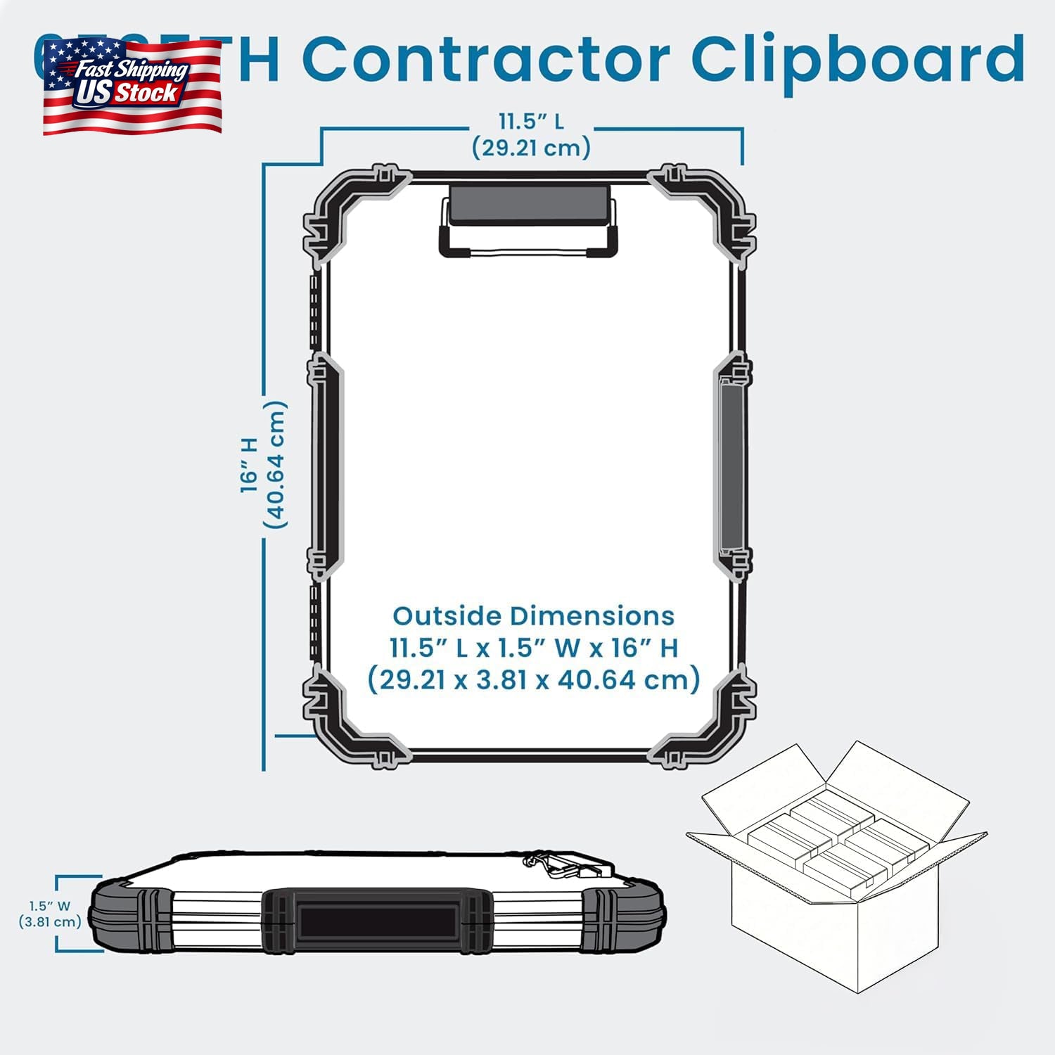 Heavy Duty Contractor Clipboard Storage Case Waterproof Document Organizer Jobsi