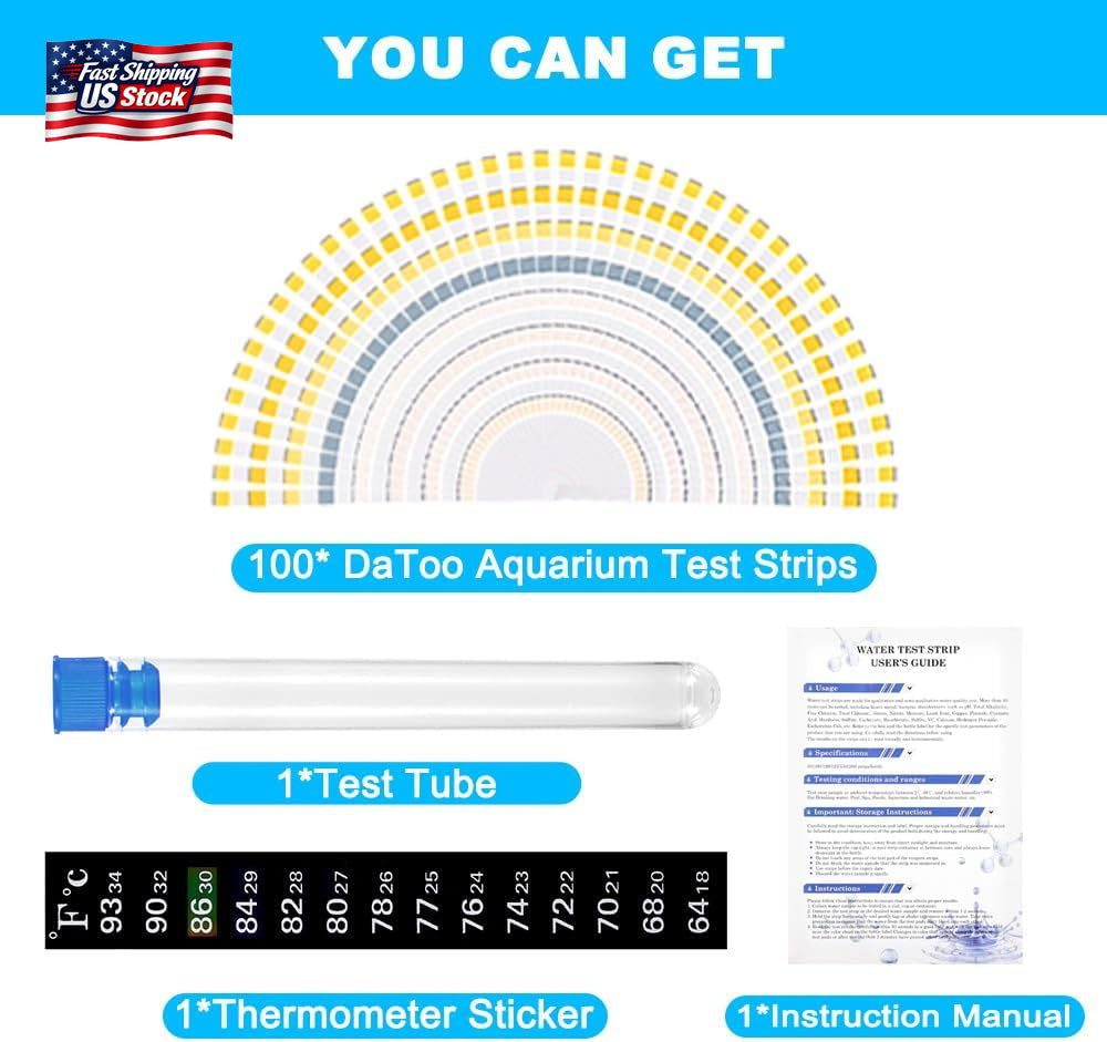 Datoo 8 in 1 Aquarium Test Kit Fish Tank Test Strips Accurate Water Quality Test