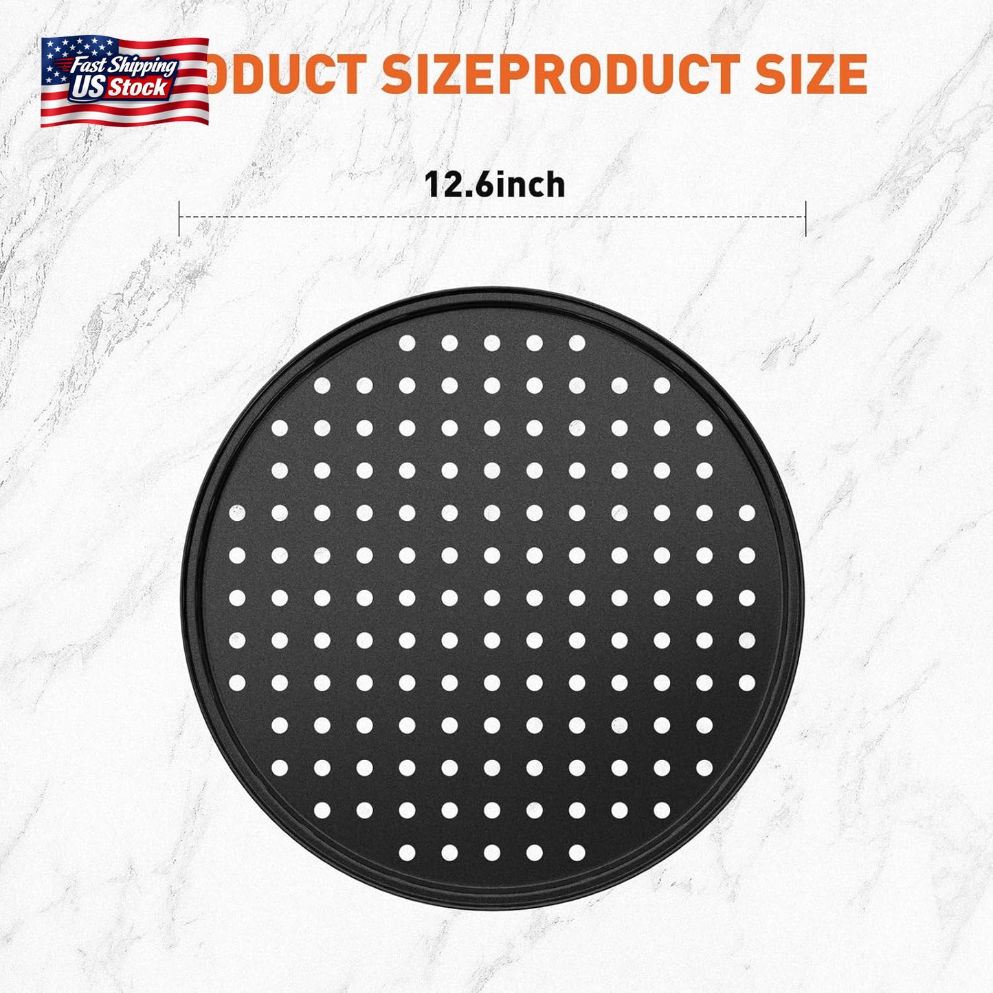 Casaculina 12 Inch Pizza Pan with Holes, Nonstick Pizza Tray for Oven, round Per