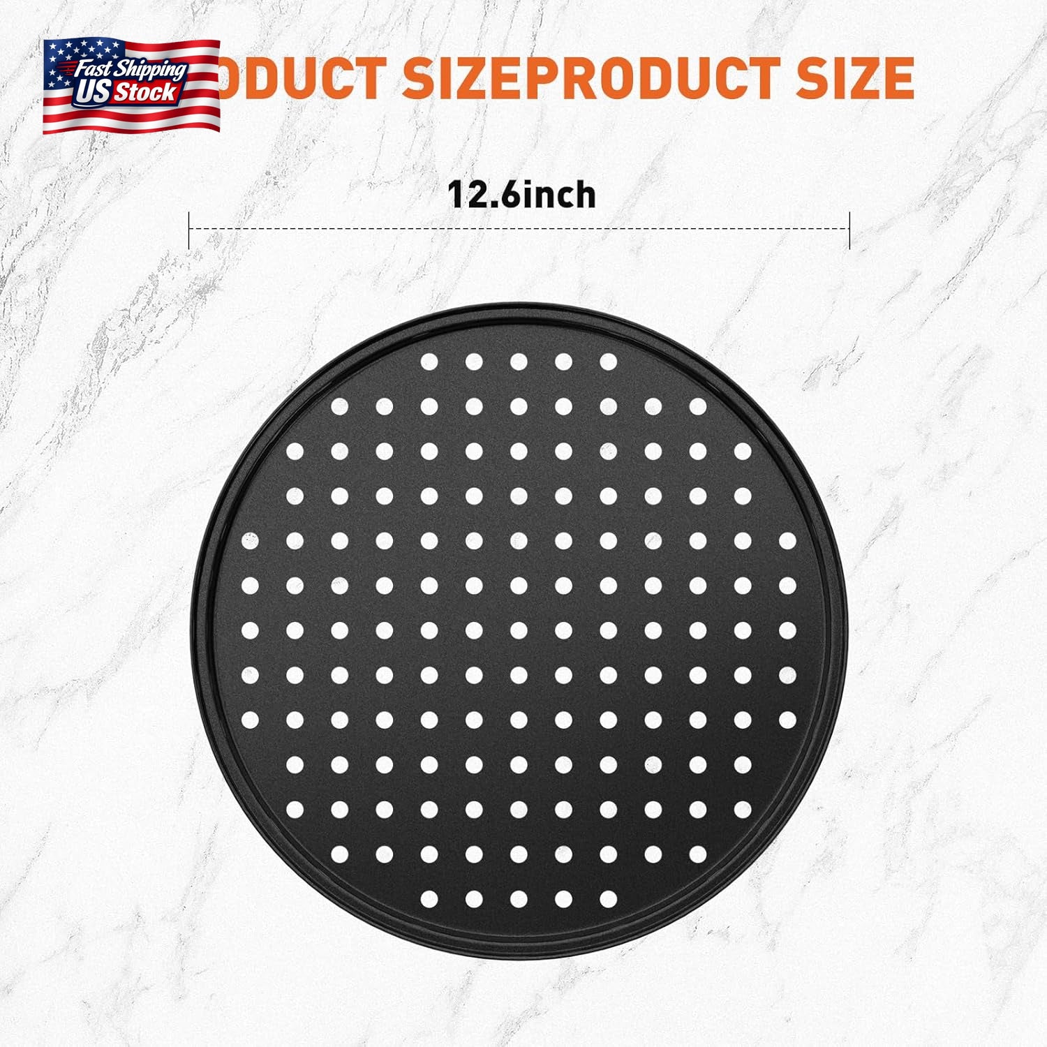 Casaculina 12 Inch Pizza Pan with Holes, Nonstick Pizza Tray for Oven, round Per