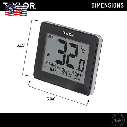 Taylor Wired Digital Indoor Outdoor Thermometer with LED Display, Wired Probe Se