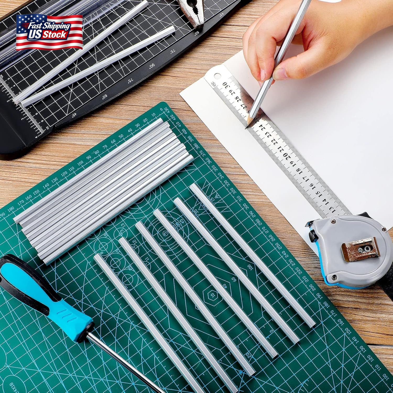 Tondiamo 48 Packs Silver Welders Pencils 7 Inch Metal Marking Pencil Silver Meta