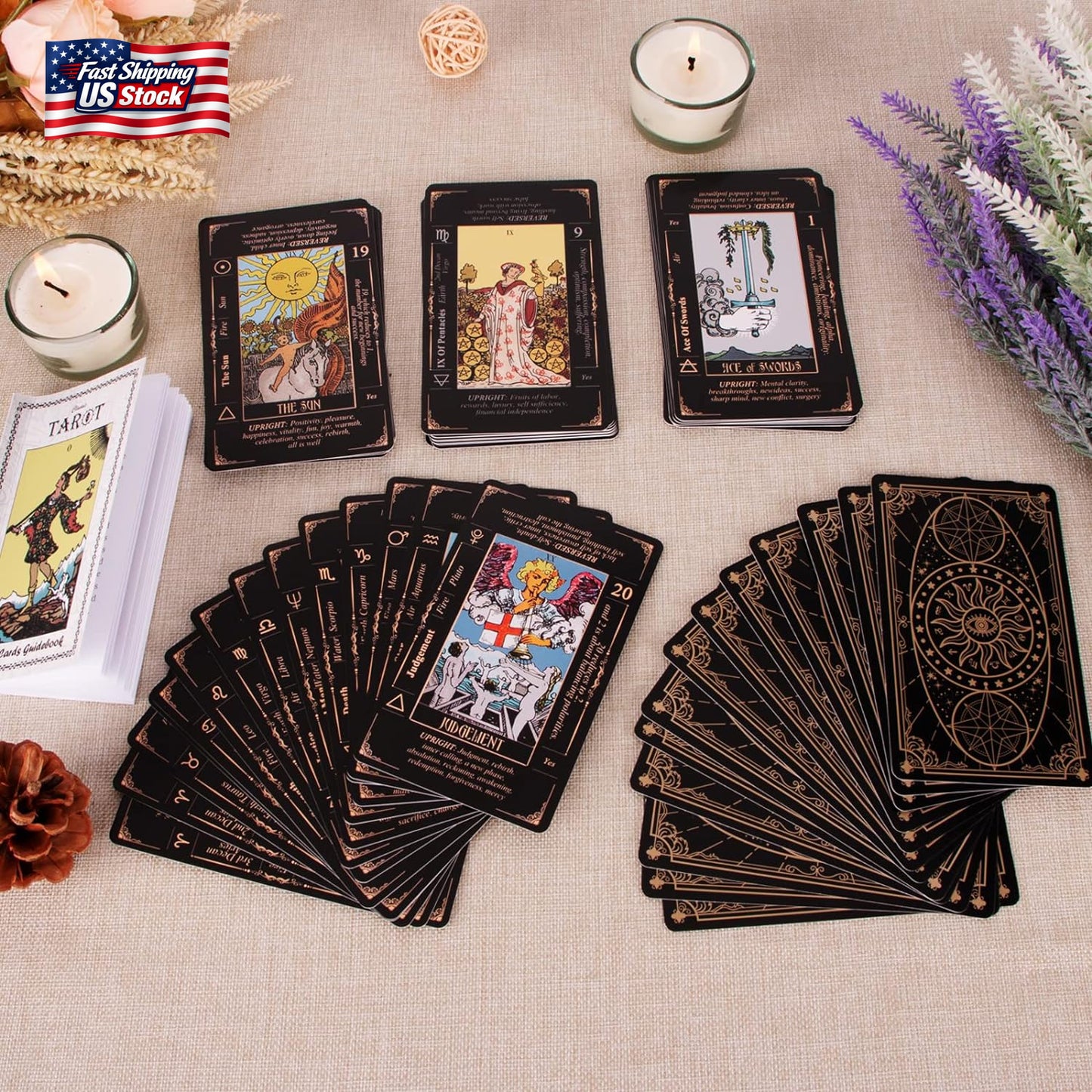 Tarot Cards for Beginners, Classic Tarot Deck with Meanings, Durable Cards With