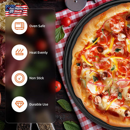 Casaculina 12 Inch Pizza Pan with Holes, Nonstick Pizza Tray for Oven, round Per
