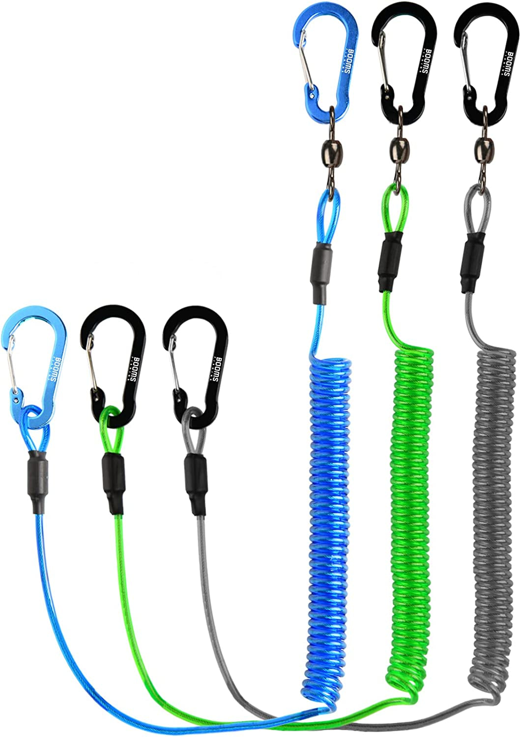 Fishing Pole Tether Kayak Paddle Leash Coiled Lanyard Rod Holder Safety Rope