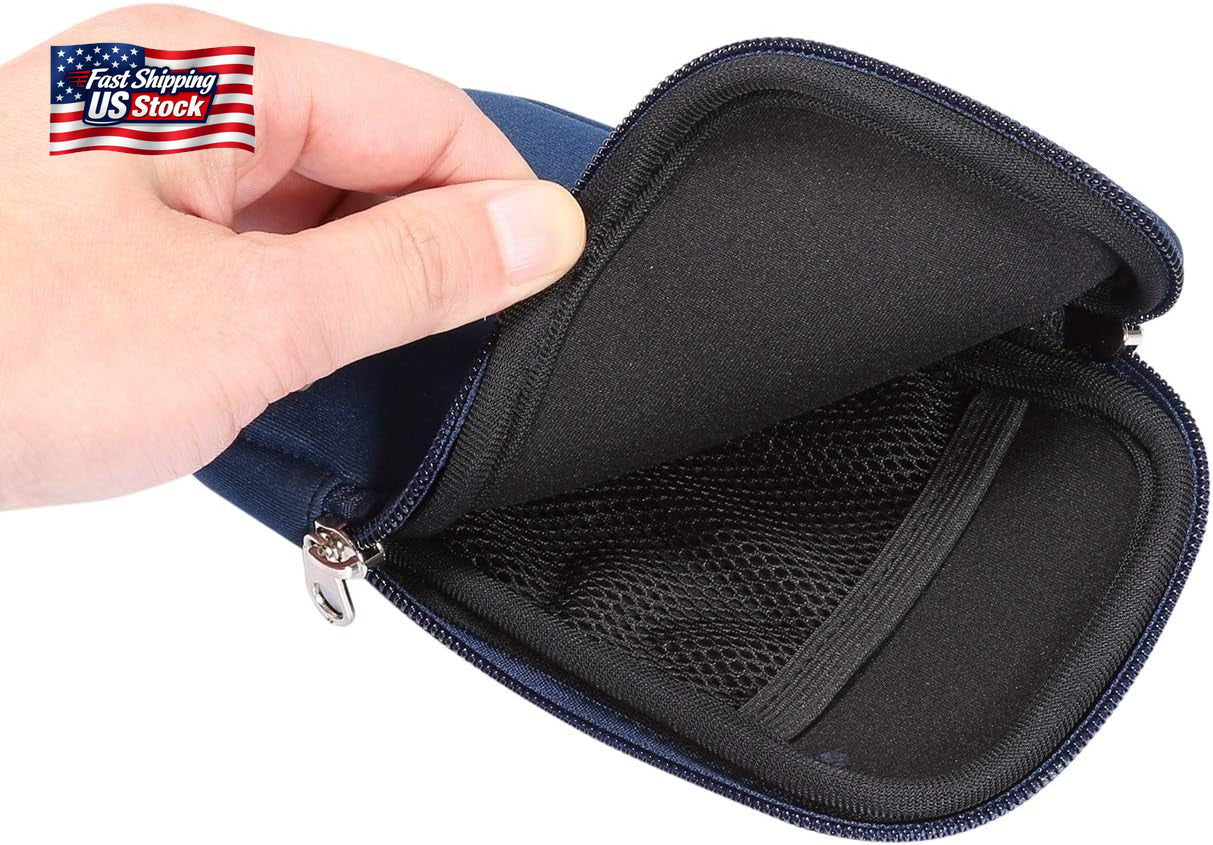 Neoprene Shock Absorbing Proof Pouch Cell Phone Sleeve Case Zipper Neck Strap Fo