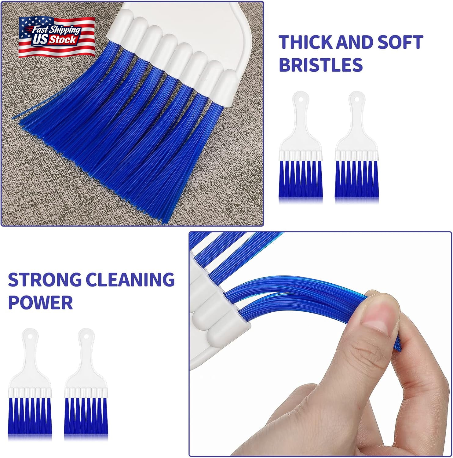 4 Pack HVAC Coil Cleaning Brush Air Conditioner Condenser Refrigerator Fin Brush