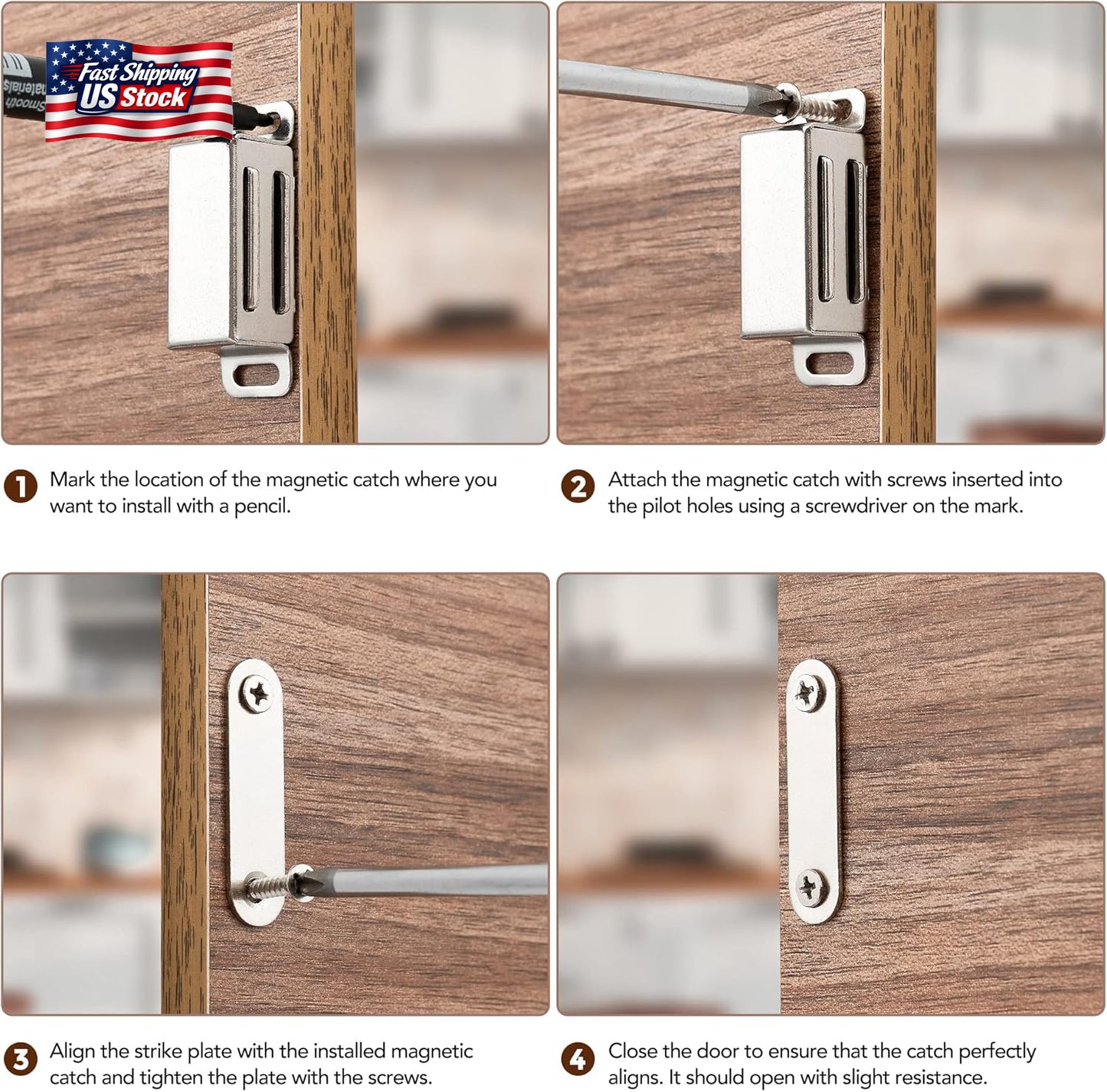 Ravinte 2 Pack Cabinet Magnets for Closure, 90Lbs Heavy Duty Concealed Magnetic