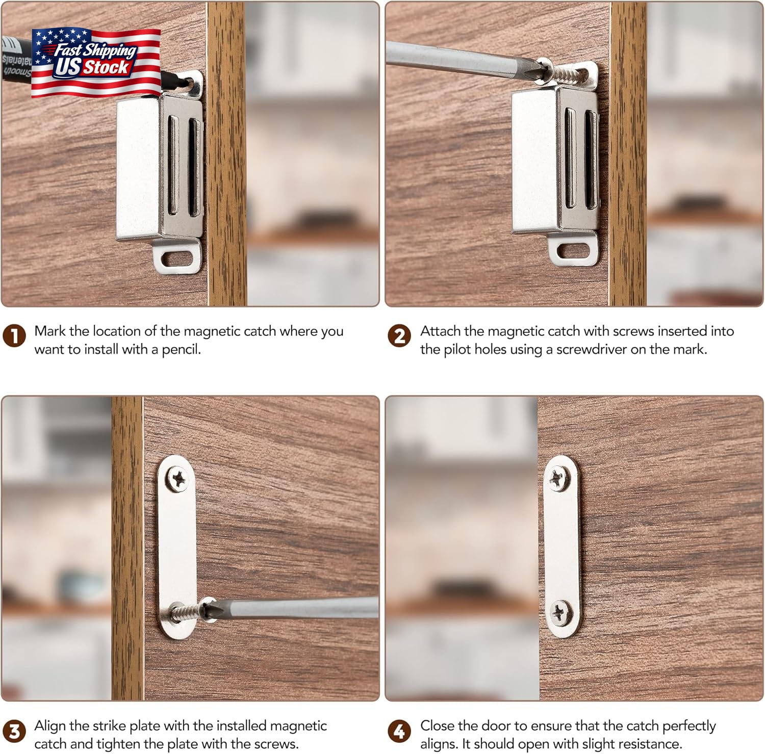Ravinte 2 Pack Cabinet Magnets for Closure, 90Lbs Heavy Duty Concealed Magnetic