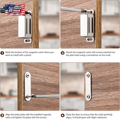 Ravinte 2 Pack Cabinet Magnets for Closure, 90Lbs Heavy Duty Concealed Magnetic
