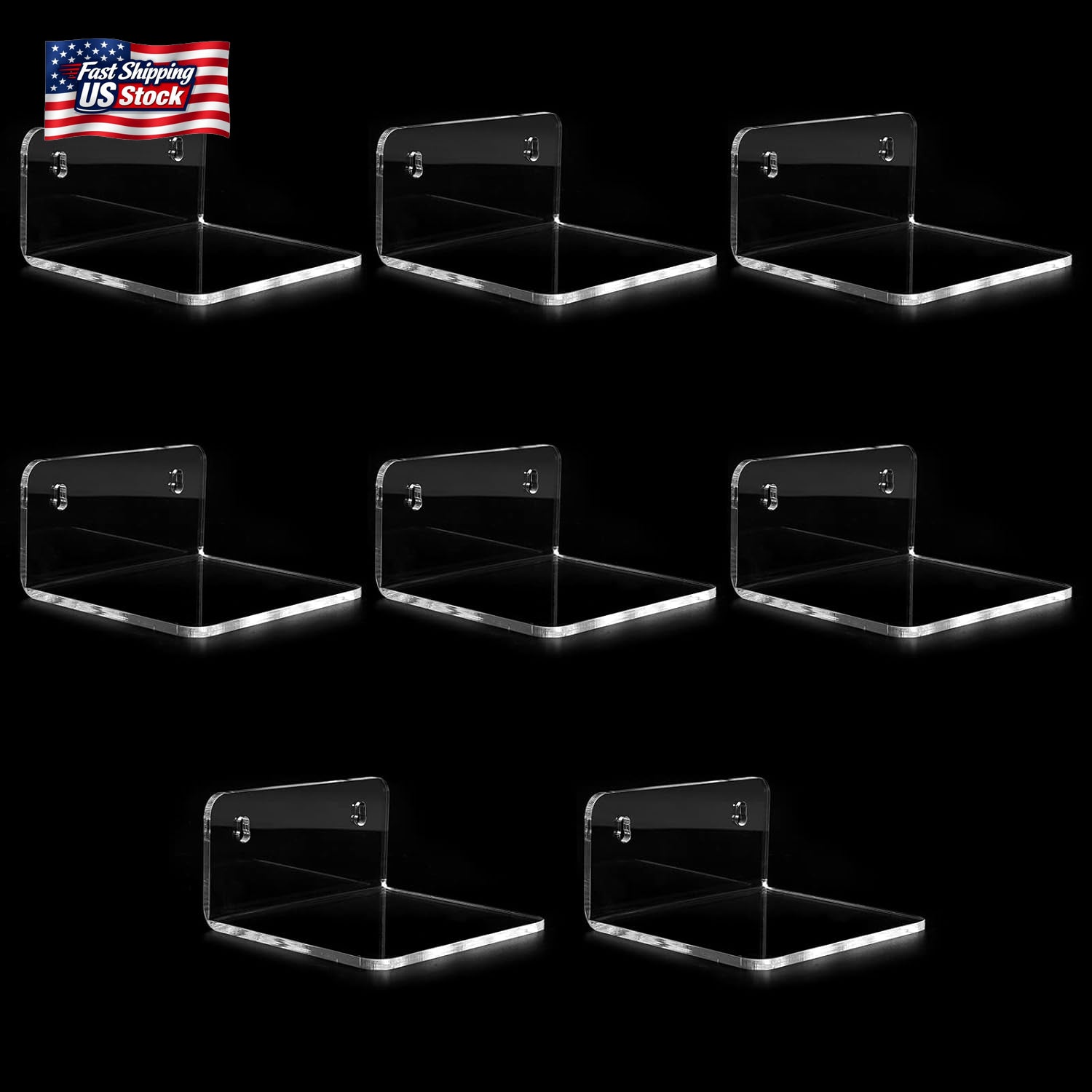Acrylic Small Shelf,Mini Floating Wall Shelf,Wall Mounted Storage Shelf,For Pop