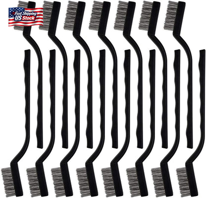15PCS Stainless Steel Wire Brush Set Rust Removal Welding Cleaning Brushes