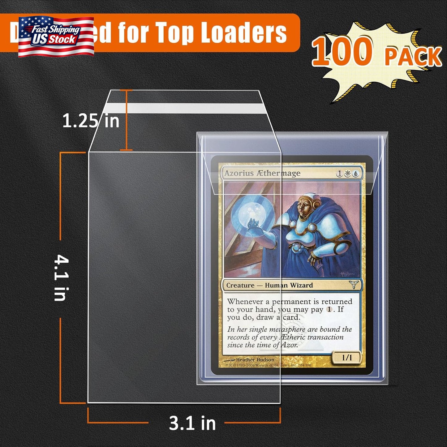 Top Loader Sleeves 100 Pack, Penny Sleeves for Top Loaders Trading Card Ultra Pr