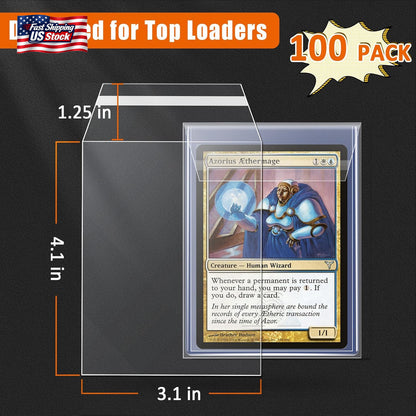 Top Loader Sleeves 100 Pack, Penny Sleeves for Top Loaders Trading Card Ultra Pr