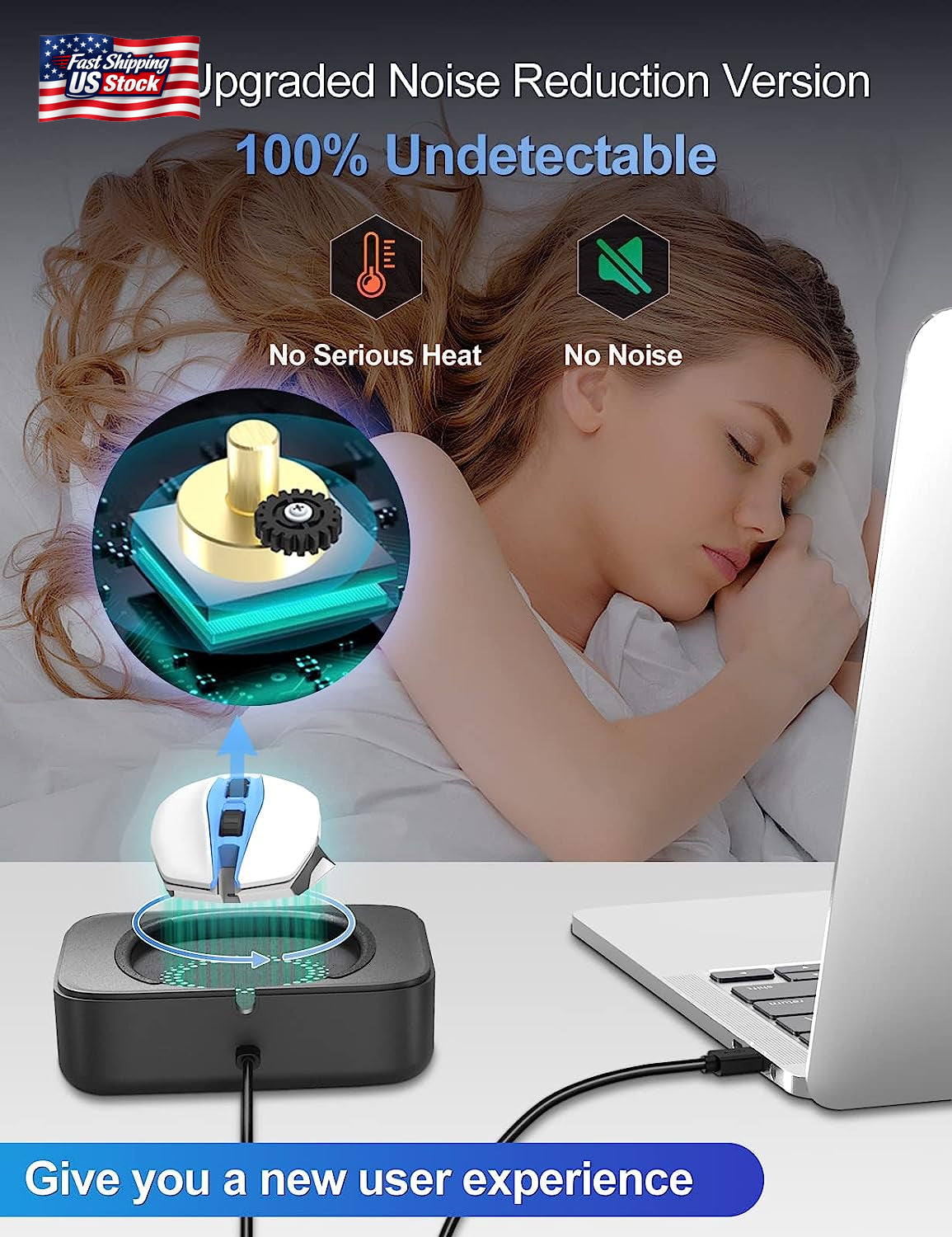 Meatanty Mouse Mover Undetectable, Super-Silent Mouse Jiggler Device Move Random