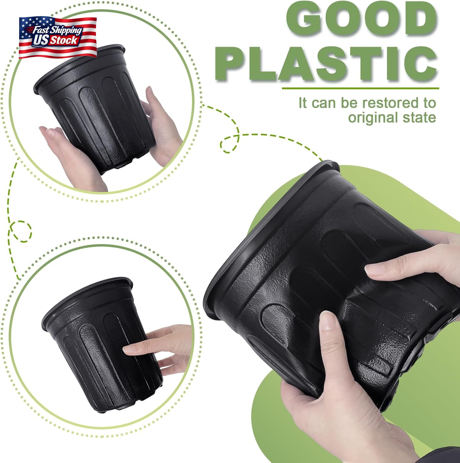 60 Pack 1 Gallon Nursery Pots Plastic Plant Containers Seed Starter Garden Pots