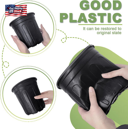 60 Pack 1 Gallon Nursery Pots Plastic Plant Containers Seed Starter Garden Pots