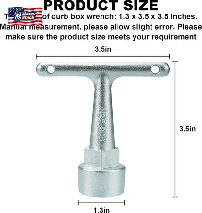 Water Meter Wrench for Pentagon Socket, Curb Stop Wrench, Water Valve Shut off T