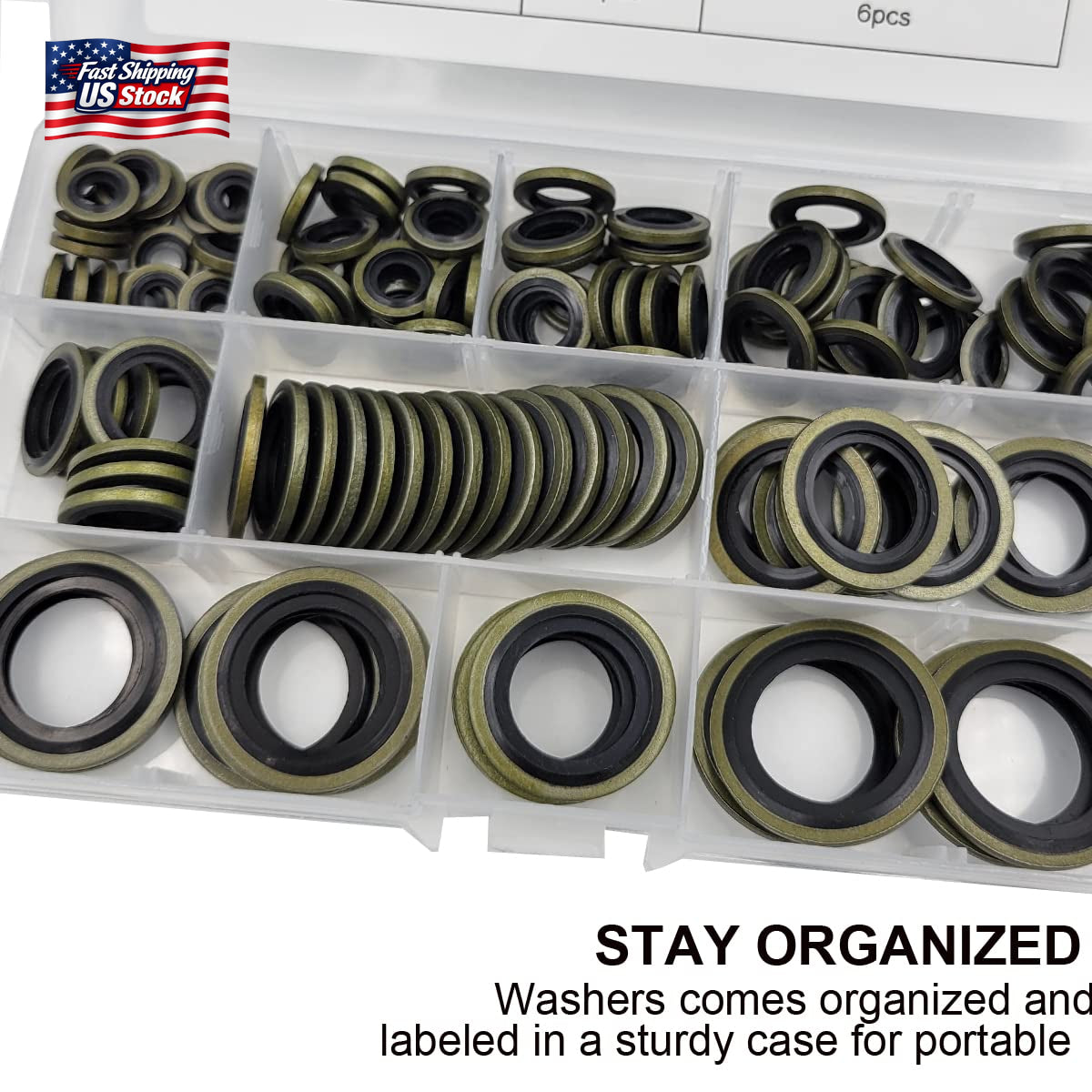 130PCS Bonded Seal Washer Kit Hydraulic Oil Drain Plug Gasket Assortment Set