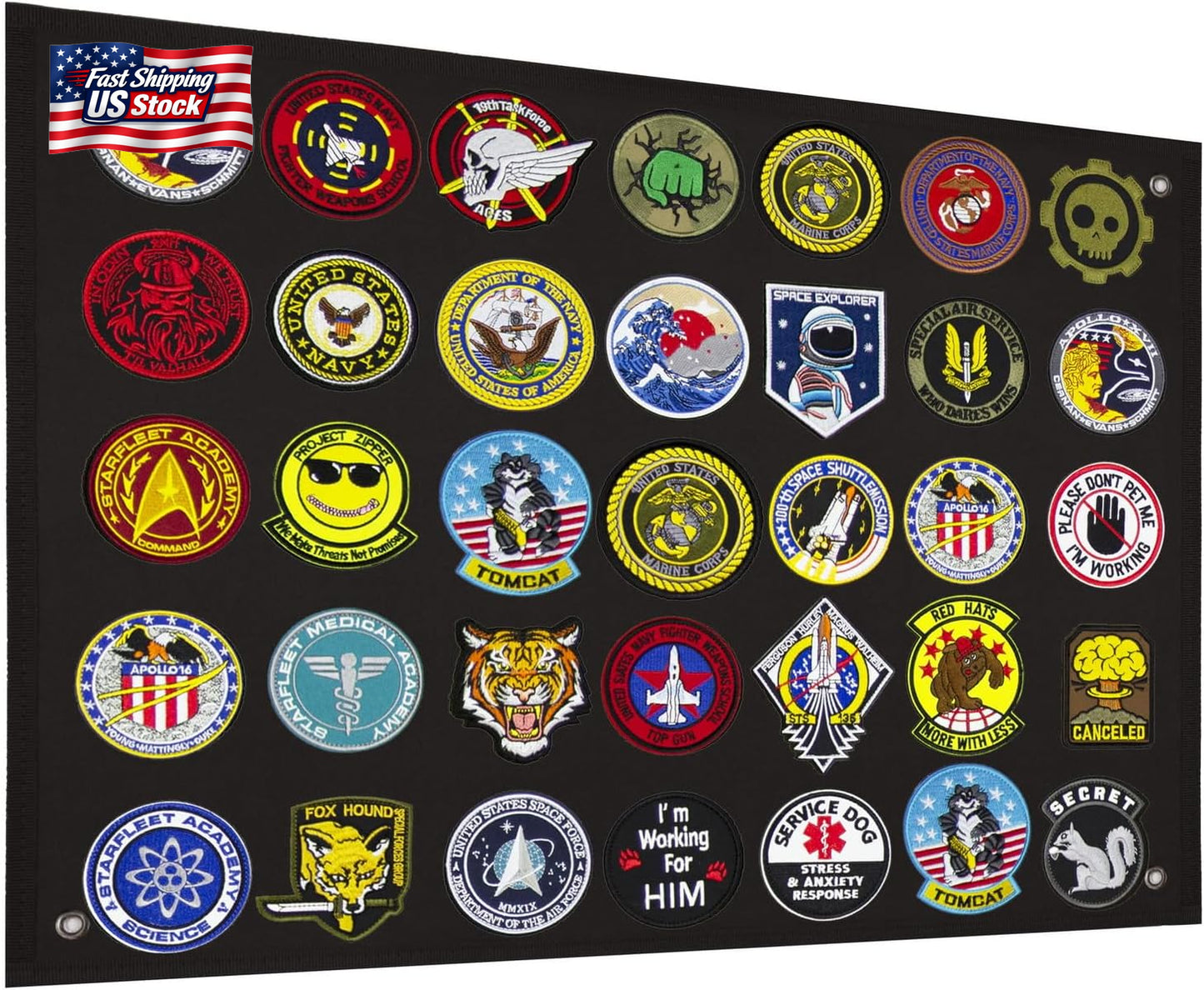 Military Morale Patch Display Panel Tactical Hook & Loop Patch Holder Board