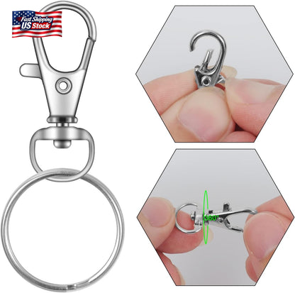 70PCS Swivel Snap Hook Keychain Rings Metal Lobster Clasps for Crafts Lanyards