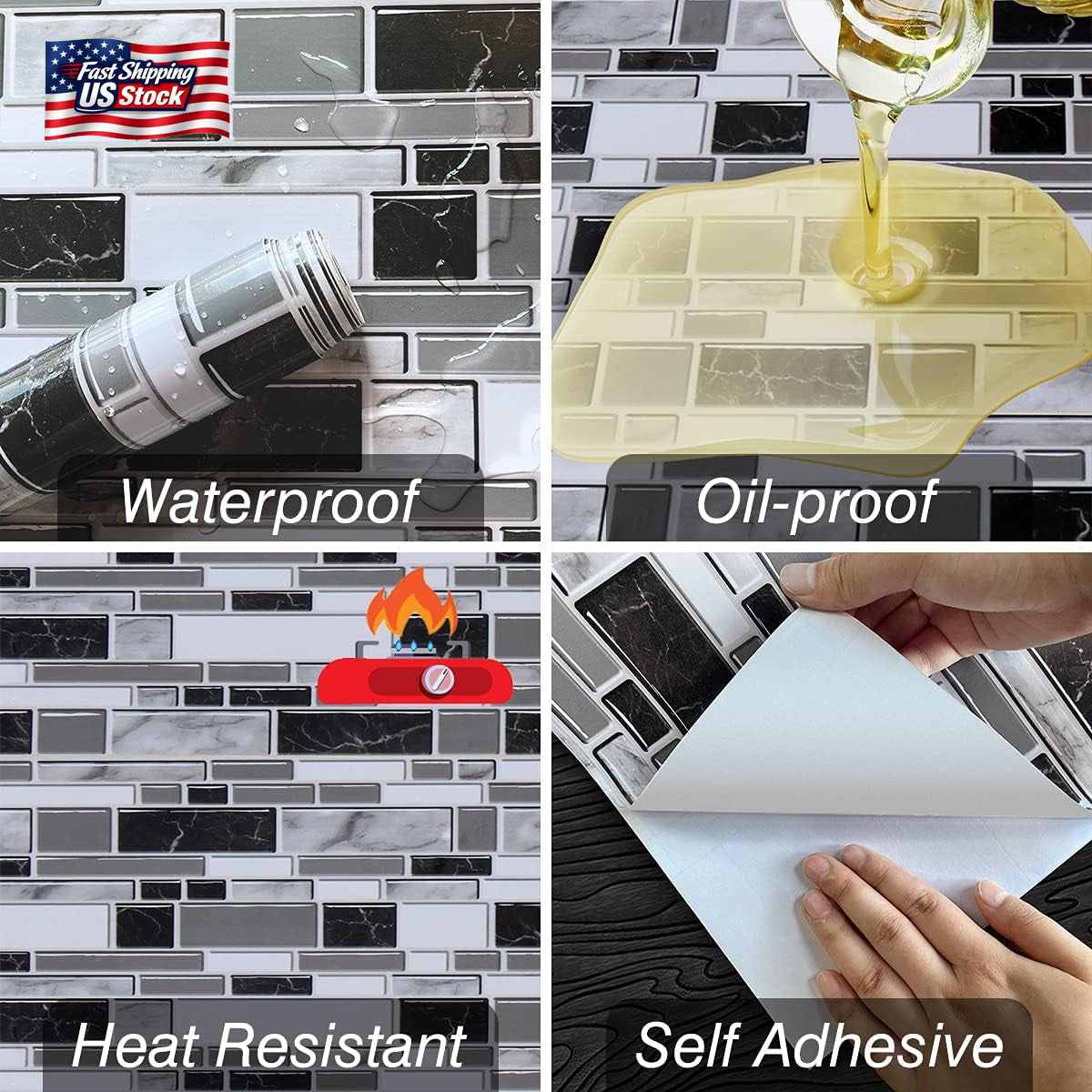 Livebor Peel and Stick Kitchen Wallpaper Backsplash Wall Paper for Kitchen 11.8I