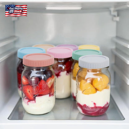 8PCS Wide Mouth Mason Jar Lids Reusable Plastic Storage Caps for Mason Jars