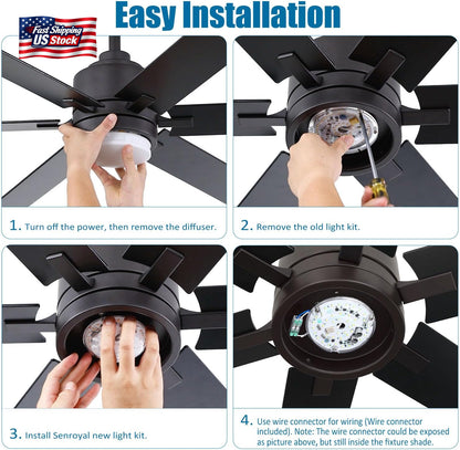 18W LED Ceiling Fan Light Replacement Retrofit Kit 6000K 2000LM Lamp Module