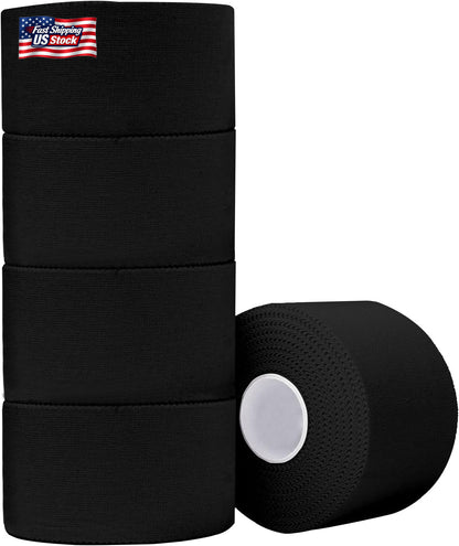 ADMITRY Athletic Tape,5 Pack Black Sports Tape,Strong Stick No Sticky Residue Fo