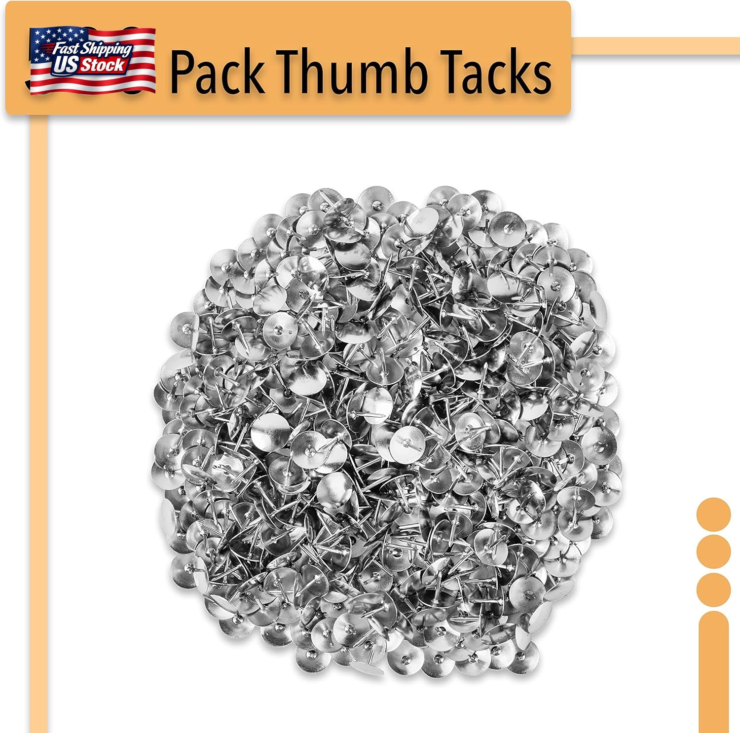 Mr. Pen- Thumb Tack, 500 Pack, Silver, Flat Push Pins Bulk, Steel Roundness Push