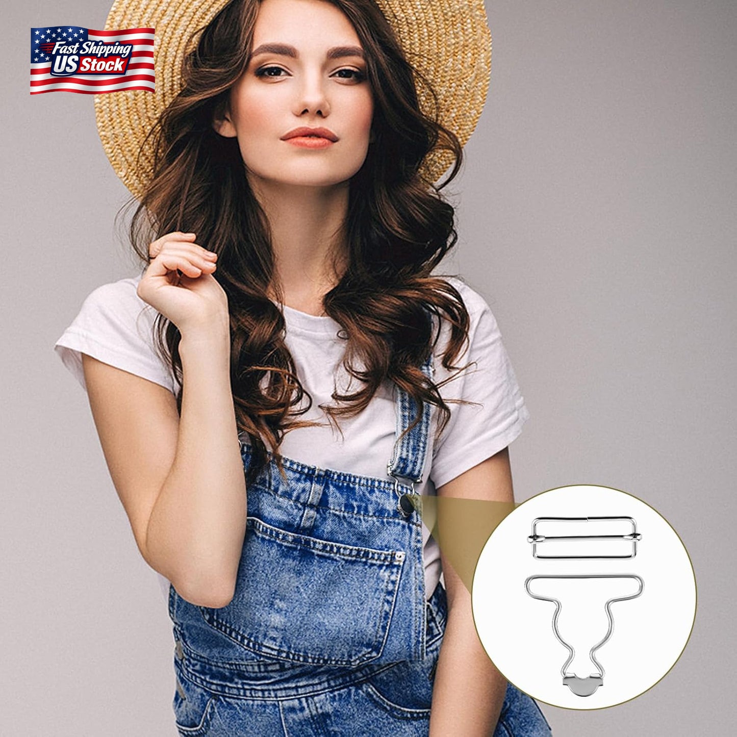 👖 2 Pairs Overall Buckles Replacement – No-Sew Adjustable Jean Overall Clasps