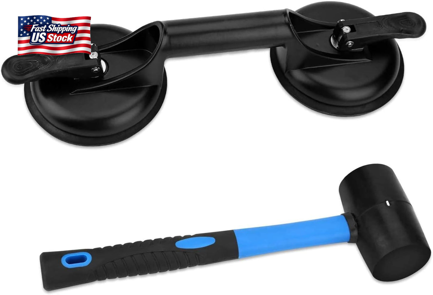 Laminate Floor Gap Fixer Tool Kit Suction Cup Pull Bar & Rubber Mallet Wood Floo