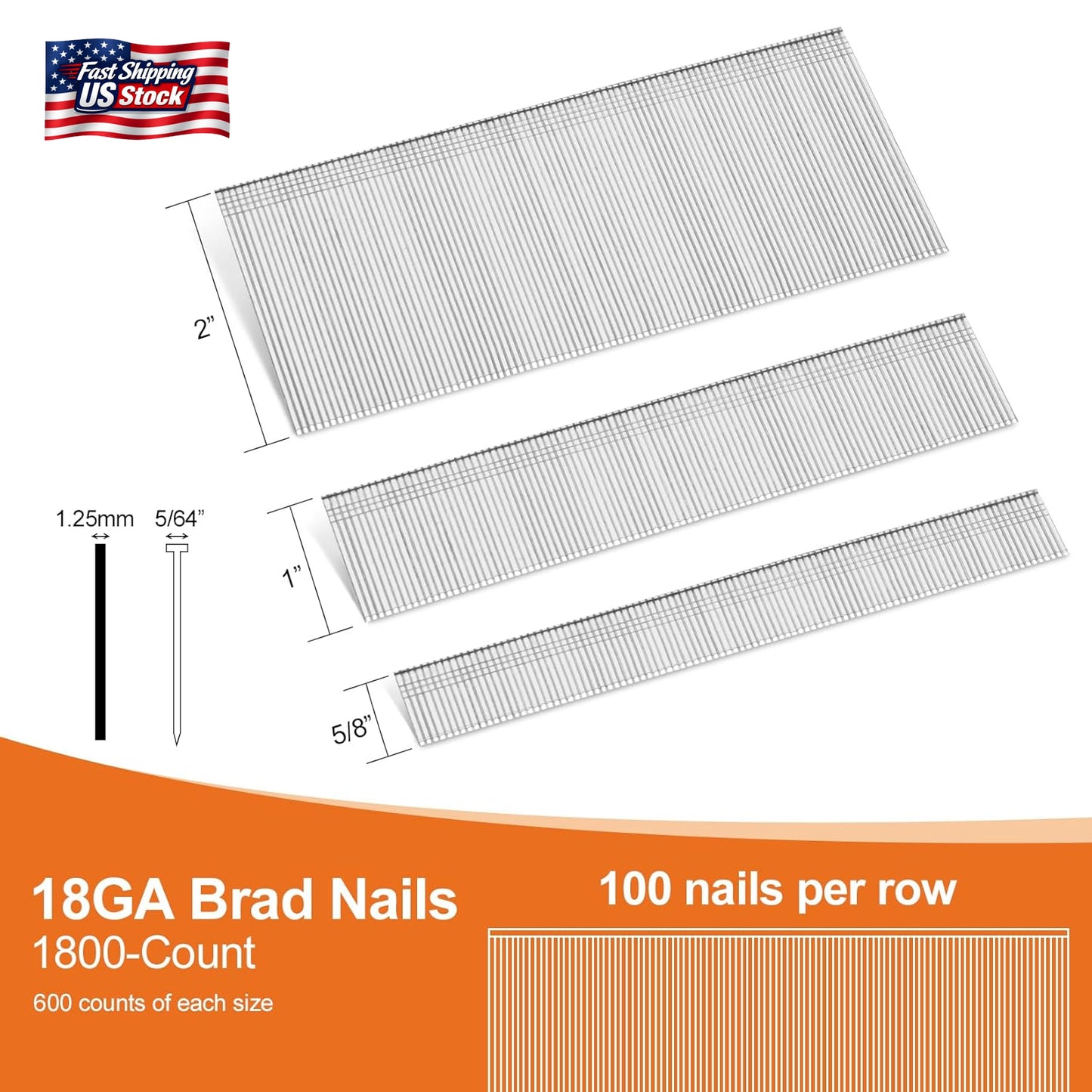 PINOZE 4200-Count 18 Gauge 1/4" Narrow Crown Staples (1-1/2" 1-1/4" 1" 3/4" 1/2"