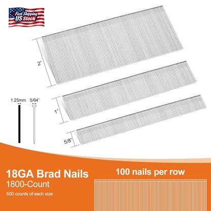 PINOZE 4200-Count 18 Gauge 1/4" Narrow Crown Staples (1-1/2" 1-1/4" 1" 3/4" 1/2"