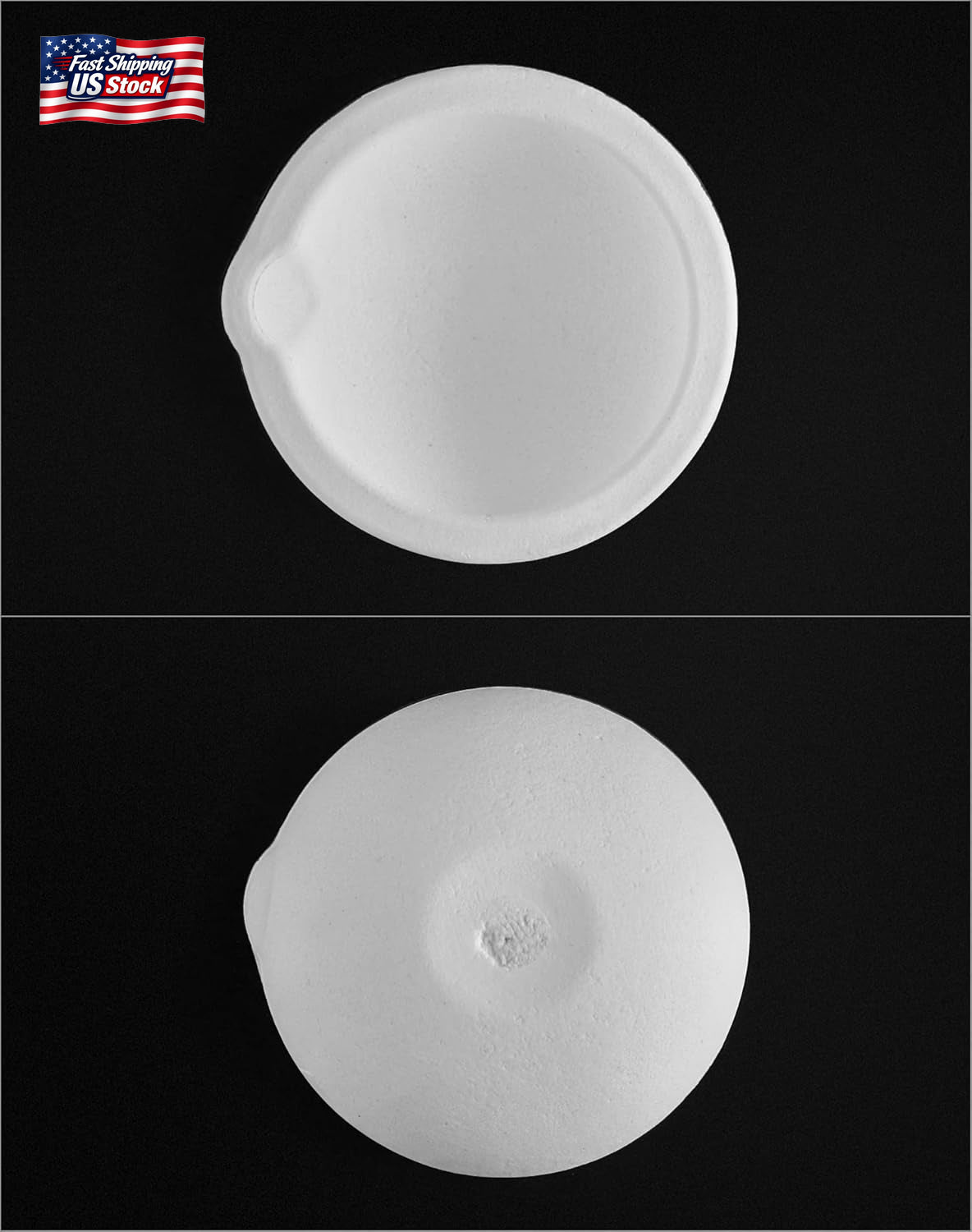 QWORK Ceramic Crucible Bowl, 4 Pcs Quartz Melting Dishes Pot for Melting Casting